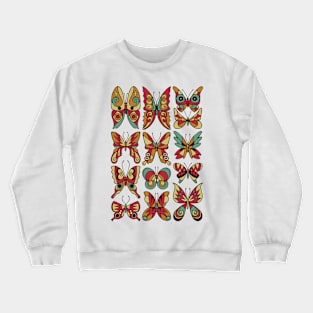 Retro Inspired Butterfly Pattern Crewneck Sweatshirt